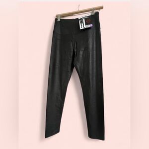 Sleek Black Faux Leather Women's Leggings.